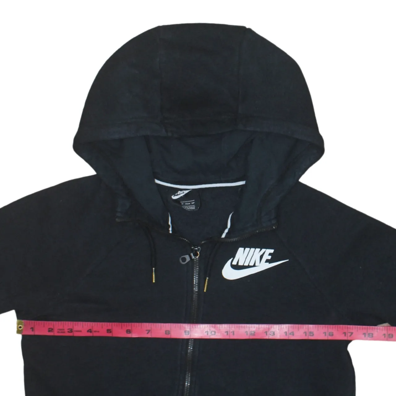 Nike Black Full Zip Hoodie Men's XSmall Printed Chest Logo Split Pocket Sweatshirt sold by Vintage Club product image thumbnail 5
