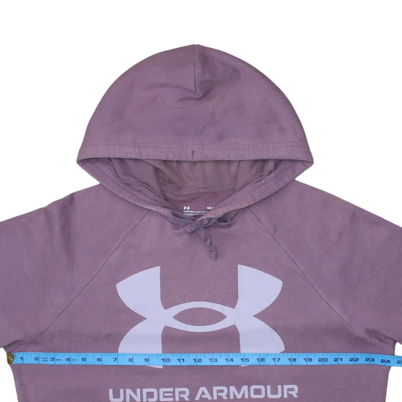 Under Armour Mauve Purple Hoodie Men's Large Printed Logo Front Pocket Pullover Sweatshirt sold by Vintage Club product image thumbnail 5