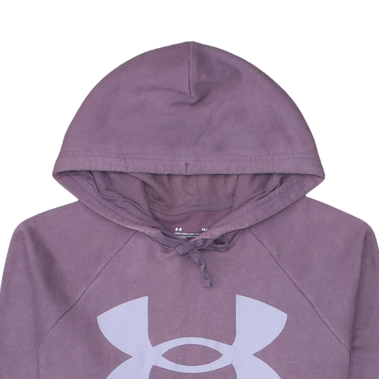 Under Armour Mauve Purple Hoodie Men's Large Printed Logo Front Pocket Pullover Sweatshirt sold by Vintage Club product image thumbnail 3