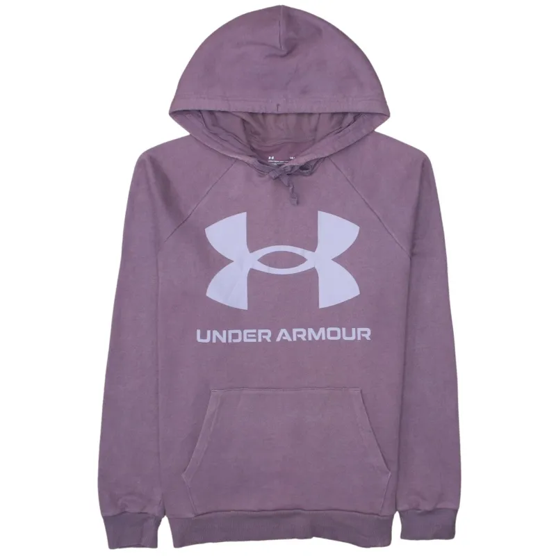 Under Armour Mauve Purple Hoodie Men's Large Printed Logo Front Pocket Pullover Sweatshirt made by Under Armour