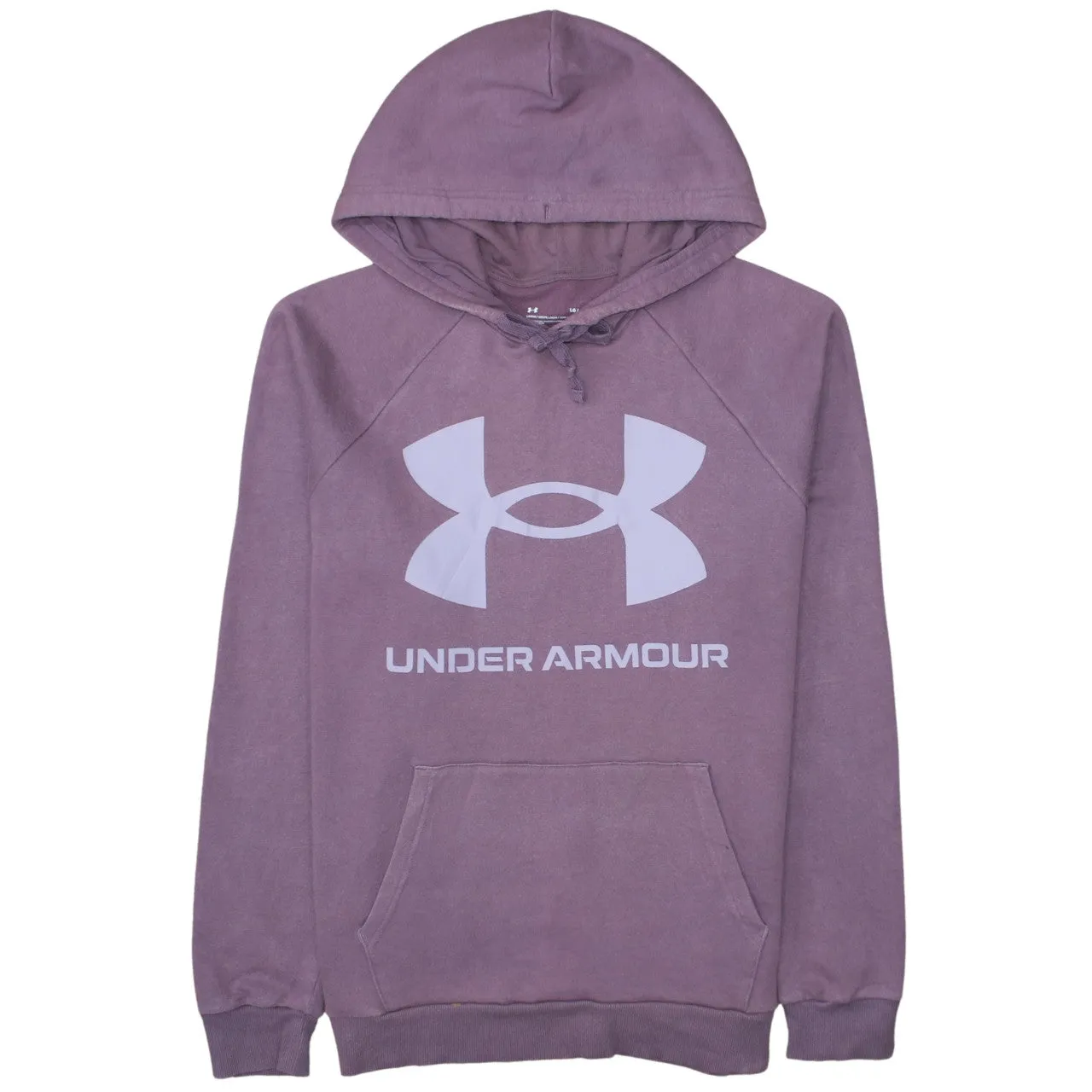 Under Armour Mauve Purple Hoodie Men's Large Printed Logo Front Pocket Pullover Sweatshirt sold by Vintage Club