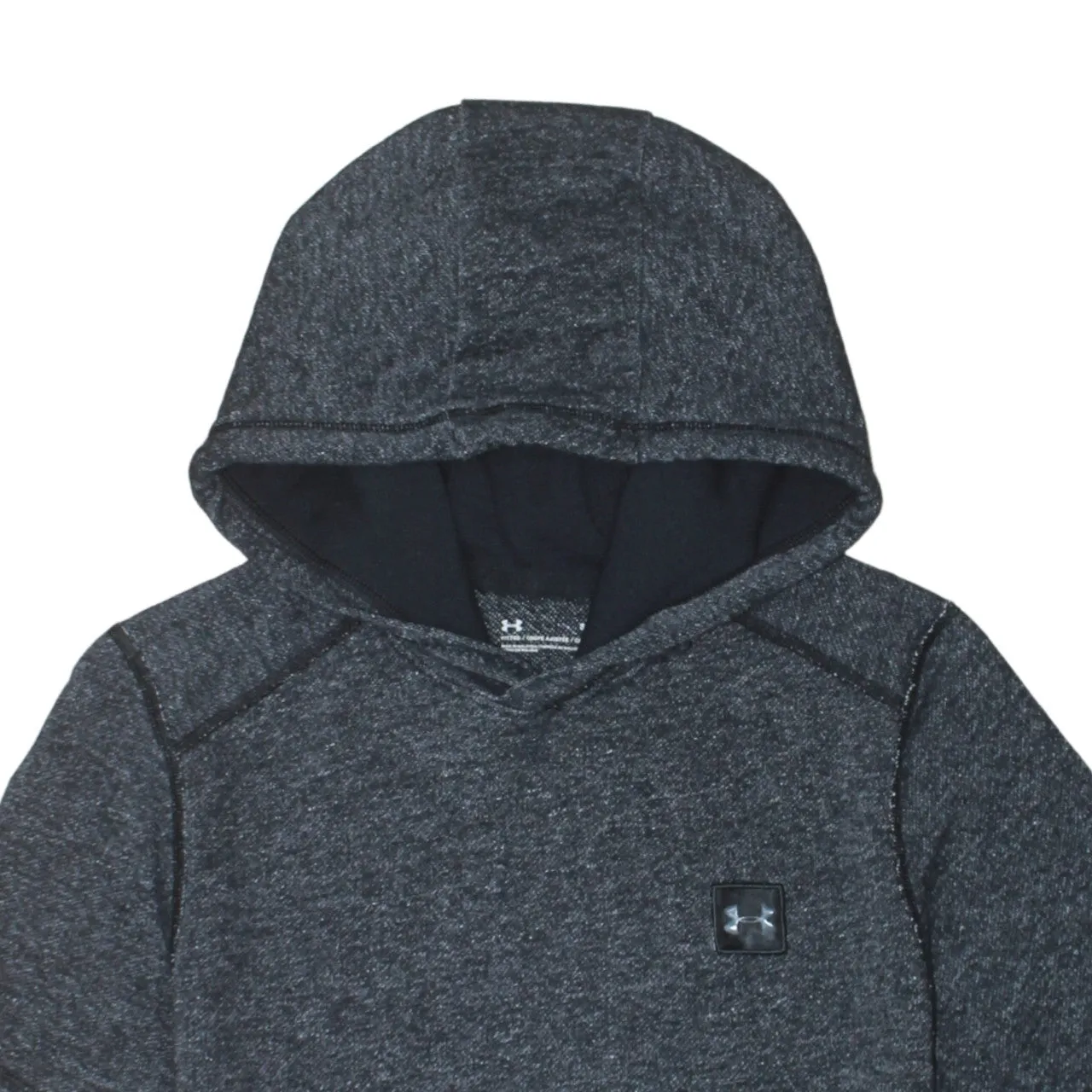 Under Armour Dark Charcoal Short Sleeve Hoodie Women’s Small Printed Logo Pocket Pullover Top sold by Vintage Club product image thumbnail 3