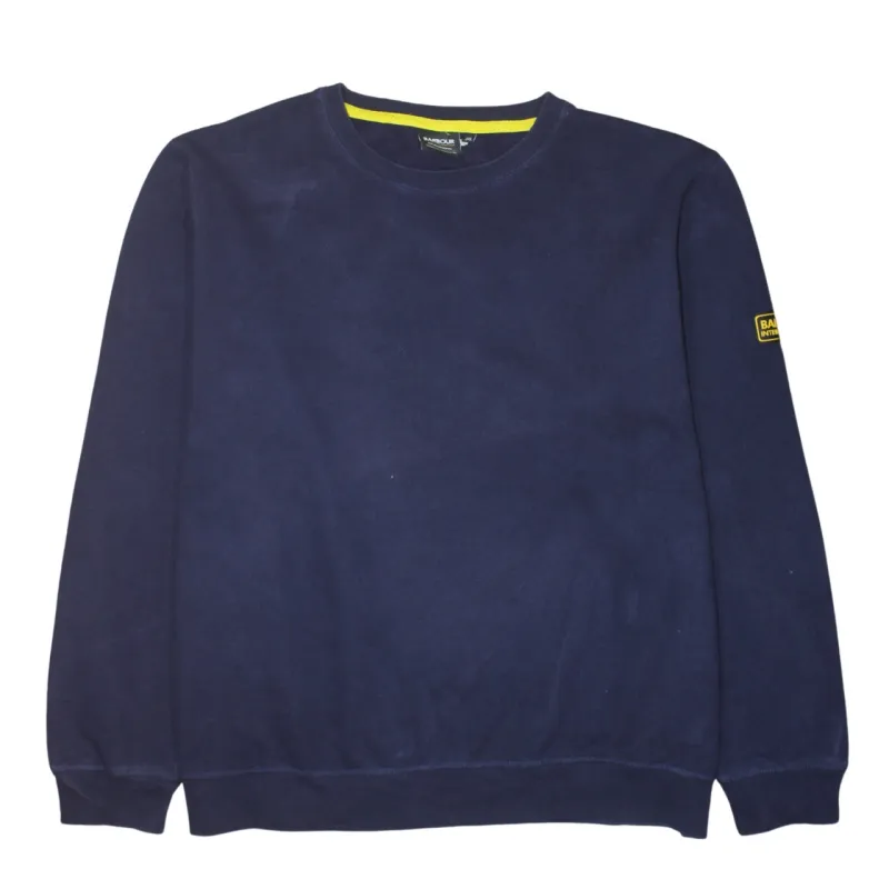 Barbour Navy Blue Sweatshirt Women's 3XL Sleeve Patch Logo Crewneck Pullover Top sold by Vintage Club
