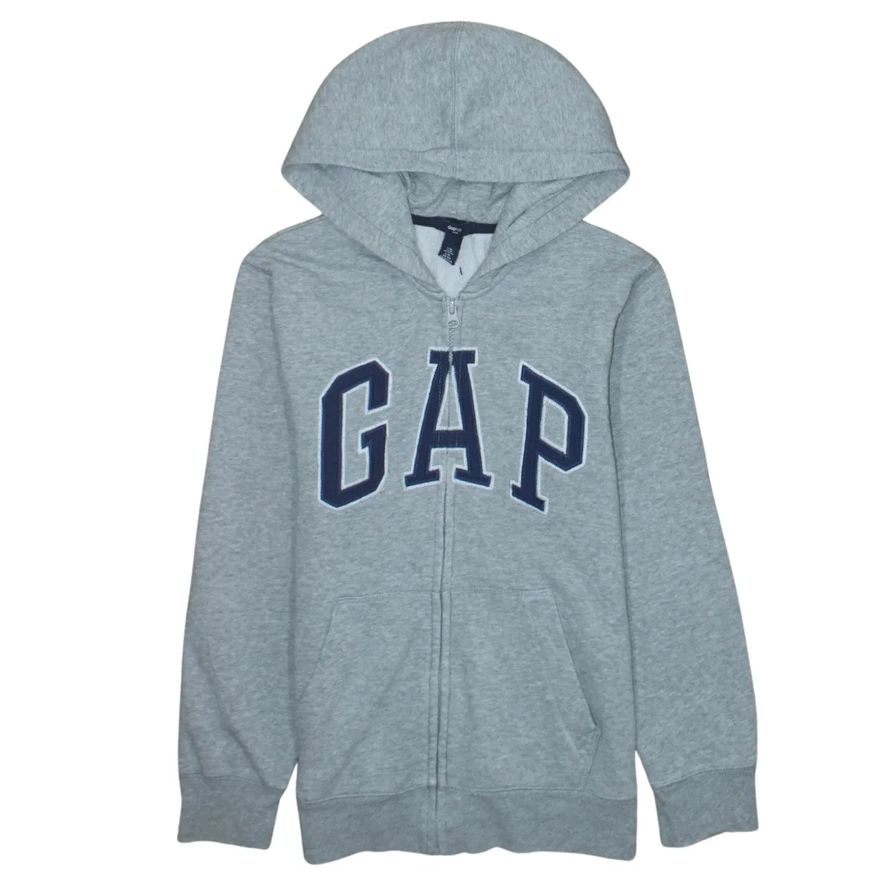 Gap Grey Zip Hoodie Women’s XLarge Embroidered Logo Split Pocket Casual Sweatshirt sold by Vintage Club