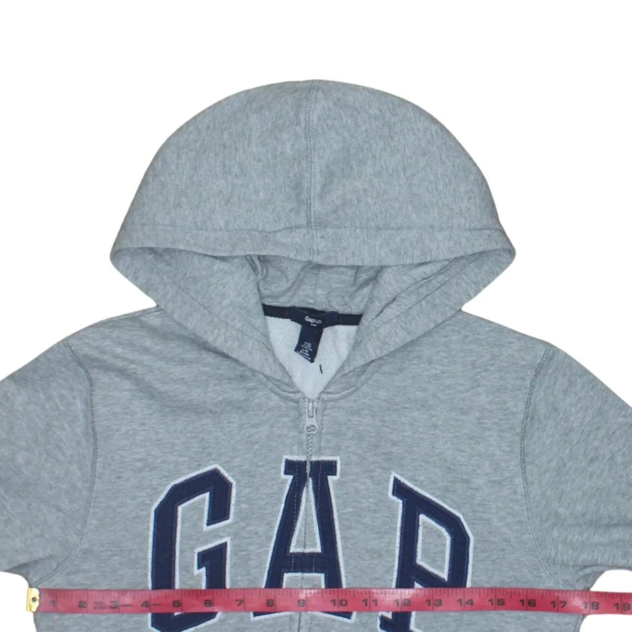 Gap Grey Zip Hoodie Women’s XLarge Embroidered Logo Split Pocket Casual Sweatshirt sold by Vintage Club product image thumbnail 5