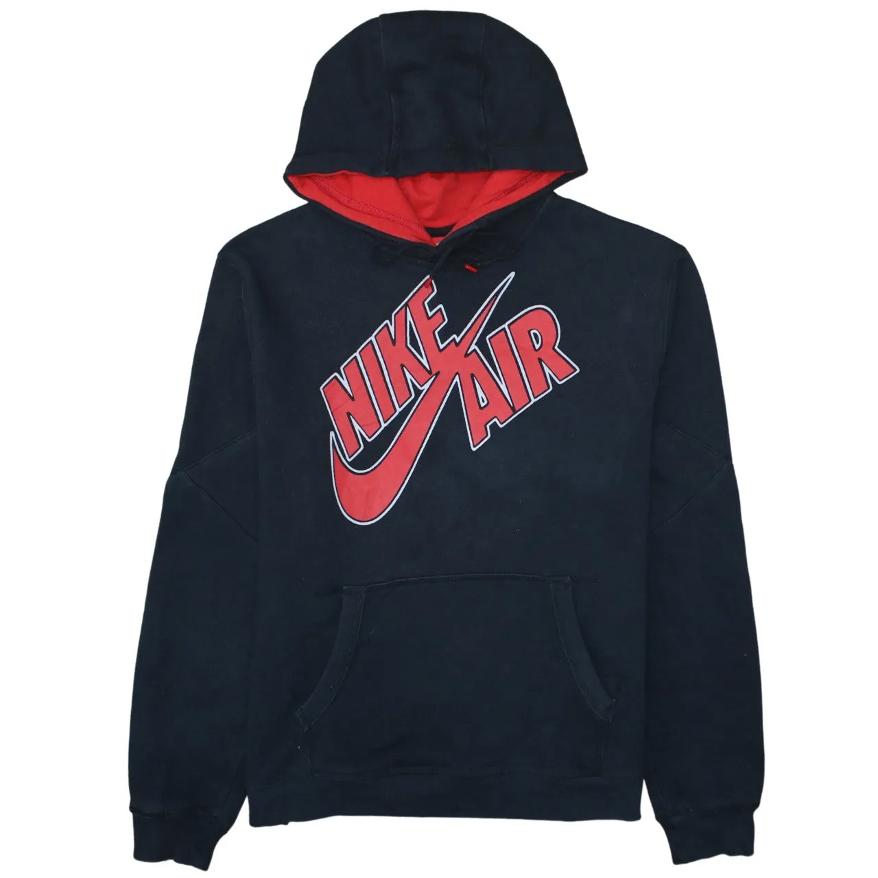Nike Black Red Hoodie Men's XLarge Big Printed Nike Air Logo Pullover Sweatshirt sold by Vintage Club