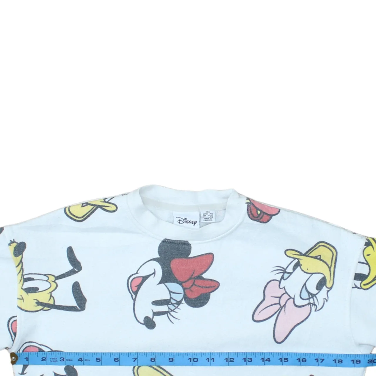 Disney White Sweatshirt Women’s XXSmall All Over Character Print Crewneck Pullover Top sold by Vintage Club product image thumbnail 5