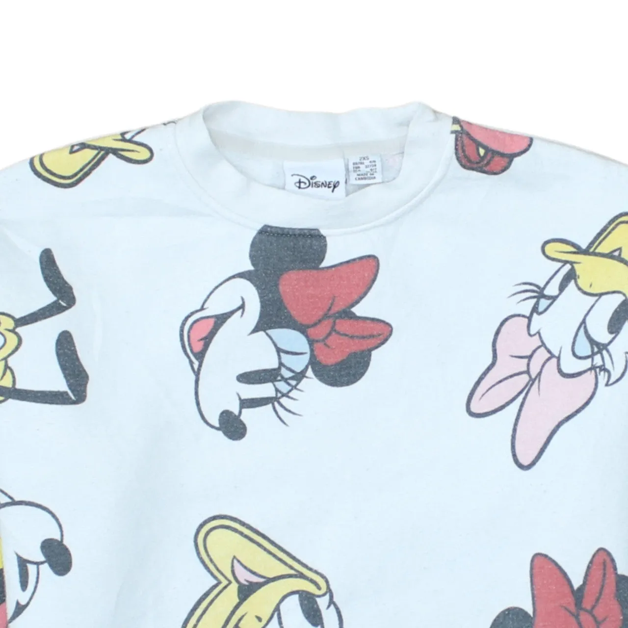 Disney White Sweatshirt Women’s XXSmall All Over Character Print Crewneck Pullover Top sold by Vintage Club product image thumbnail 3