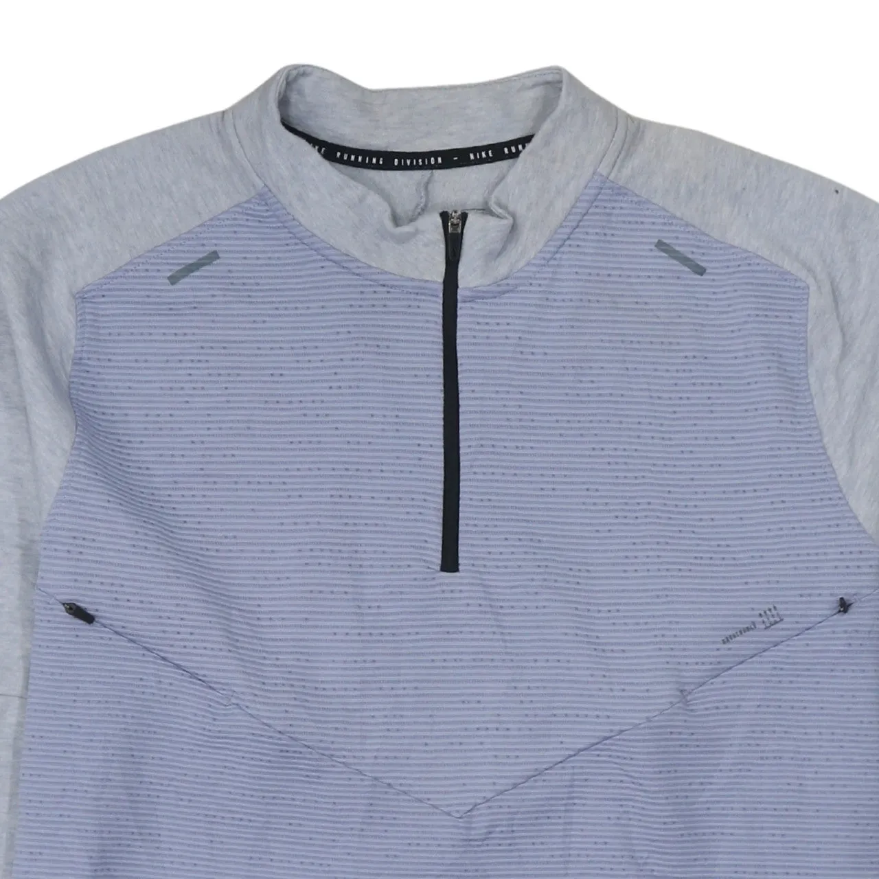 Nike Grey Blue Quarter Zip Top Women’s Large Running Division Reflective Pullover Sweatshirt sold by Vintage Club product image thumbnail 3