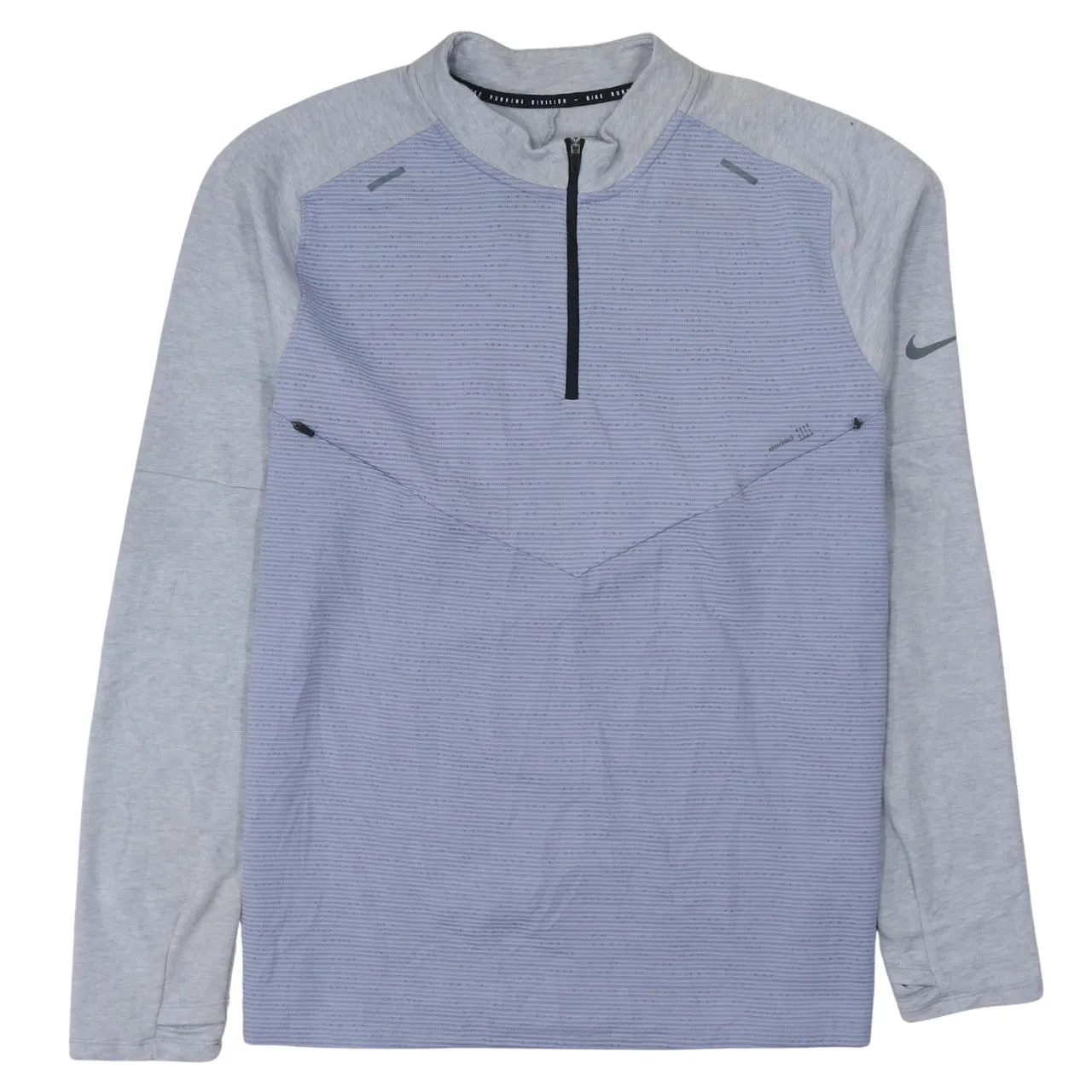 Nike Grey Blue Quarter Zip Top Women’s Large Running Division Reflective Pullover Sweatshirt sold by Vintage Club