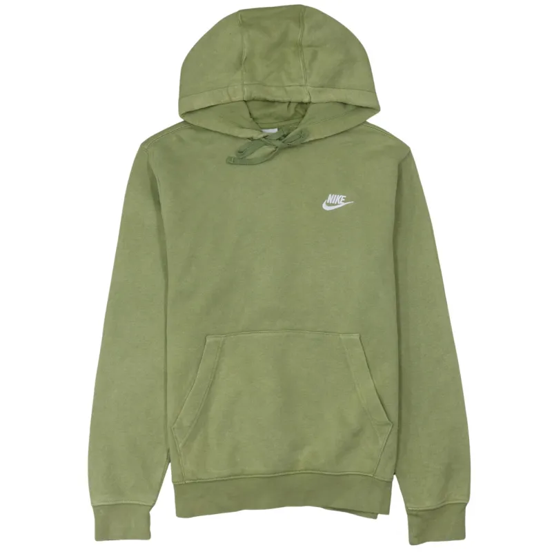 Nike Olive Green Hoodie Men's Small Embroidered Swoosh Logo Front Pocket Pullover Sweatshirt sold by Vintage Club