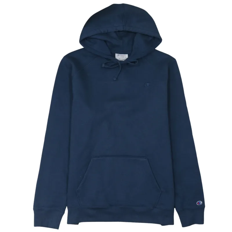 Champion Navy Blue Hoodie Women’s XLarge Embroidered Logo Drawstring Fleece Pullover Sweatshirt sold by Vintage Club