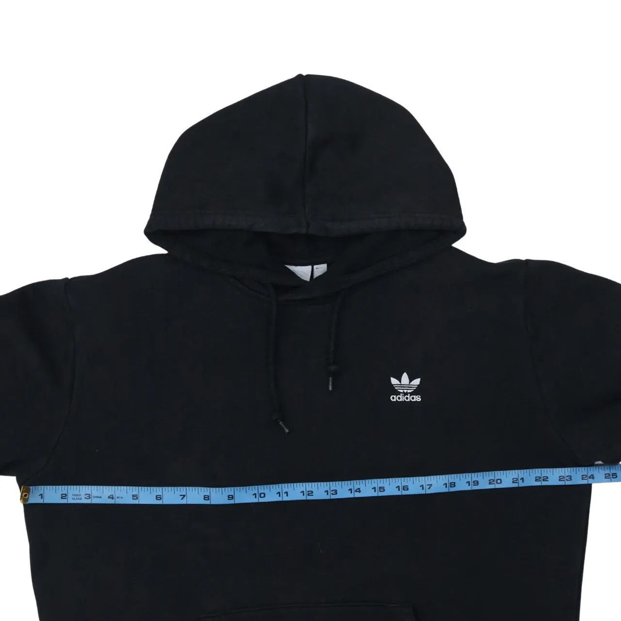 Adidas Black Hoodie Men's Large Embroidered Trefoil Logo Front Pouch Pullover Sweatshirt sold by Vintage Club product image thumbnail 5