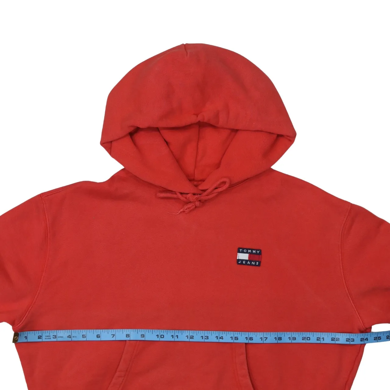 Tommy Jeans Red Hoodie Men’s Small Embroidered Flag Logo Front Pocket Pullover Sweatshirt sold by Vintage Club product image thumbnail 5
