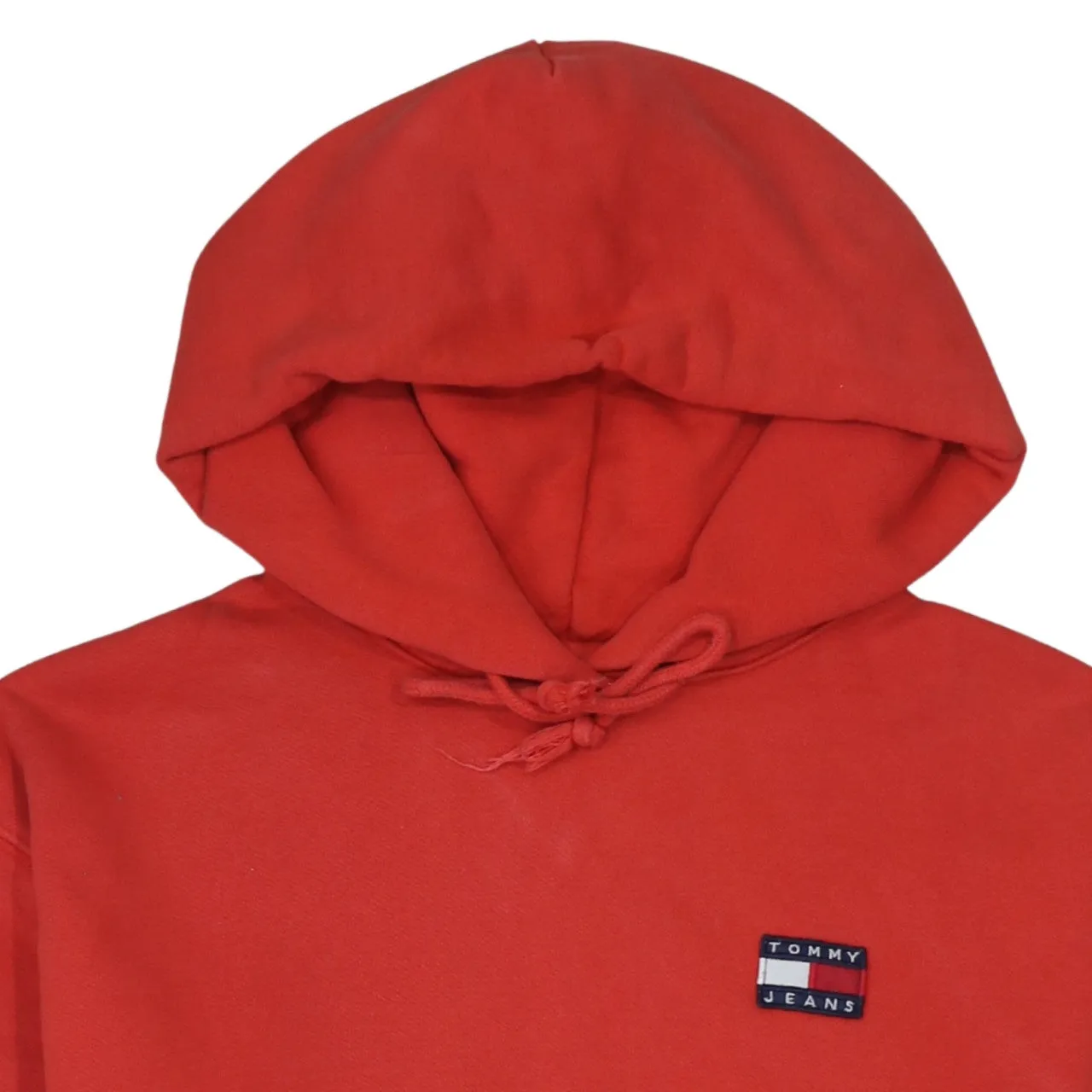Tommy Jeans Red Hoodie Men’s Small Embroidered Flag Logo Front Pocket Pullover Sweatshirt sold by Vintage Club product image thumbnail 3
