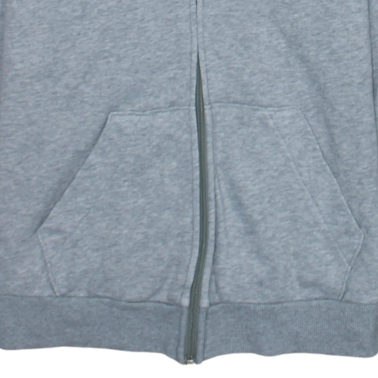 Adidas Grey Full Zip Hoodie Women's Small Three Stripe Sleeves Printed Logo Sweatshirt sold by Vintage Club product image thumbnail 4