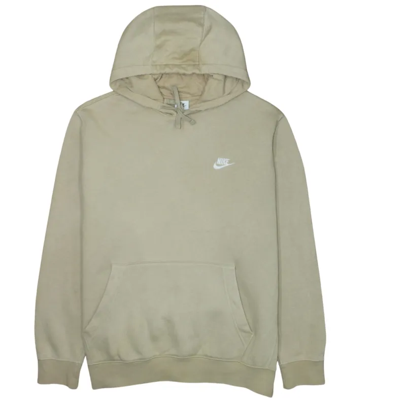 Nike Beige Cream Hoodie Women's XLarge Embroidered Swoosh Logo Front Pocket Pullover Sweatshirt sold by Vintage Club