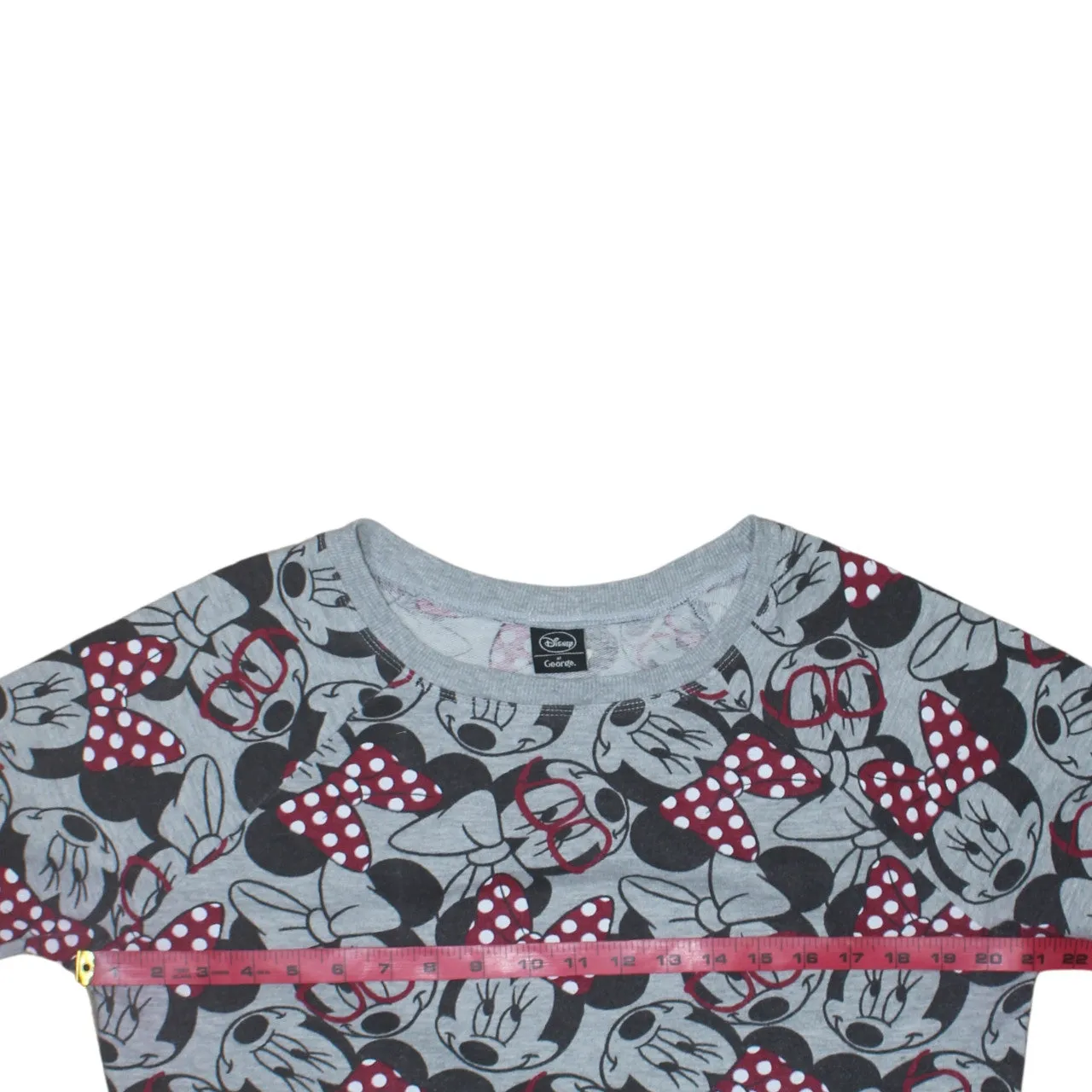 Disney Grey Minnie Mouse Sweatshirt Women’s Large All Over Printed Graphic Pullover Top sold by Vintage Club product image thumbnail 5