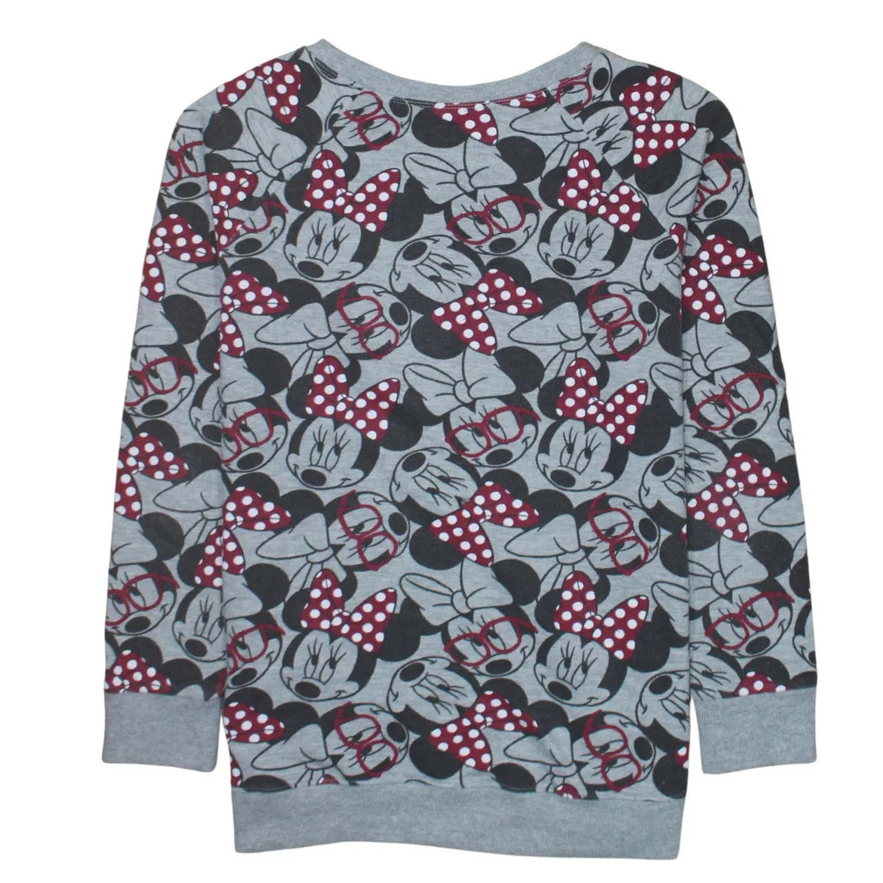Disney Grey Minnie Mouse Sweatshirt Women’s Large All Over Printed Graphic Pullover Top sold by Vintage Club product image thumbnail 2