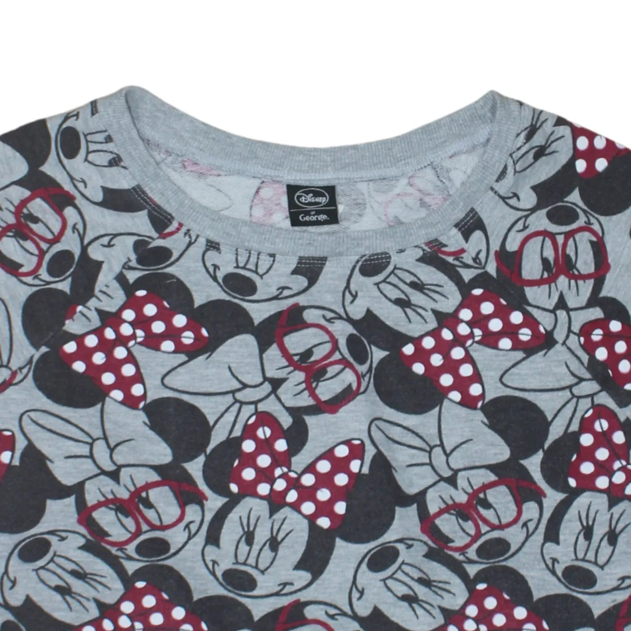 Disney Grey Minnie Mouse Sweatshirt Women’s Large All Over Printed Graphic Pullover Top sold by Vintage Club product image thumbnail 3