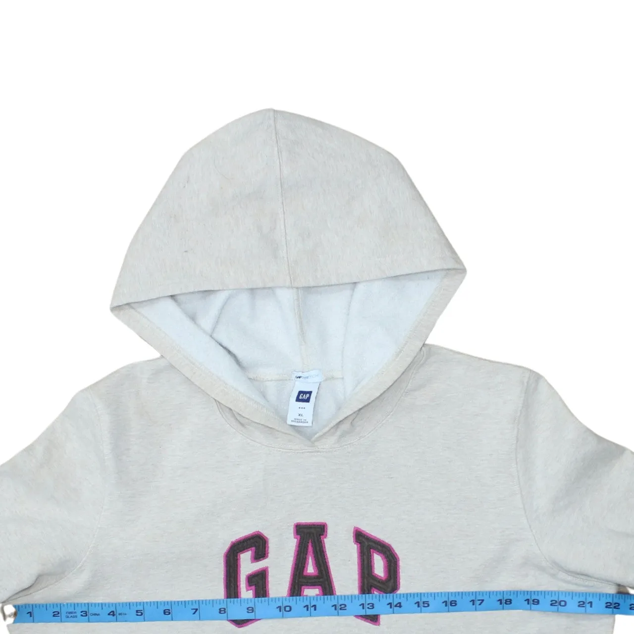 Gap Beige Cream Hoodie Women's XLarge Embroidered Logo Front Pouch Fleece Pullover Sweatshirt sold by Vintage Club product image thumbnail 5