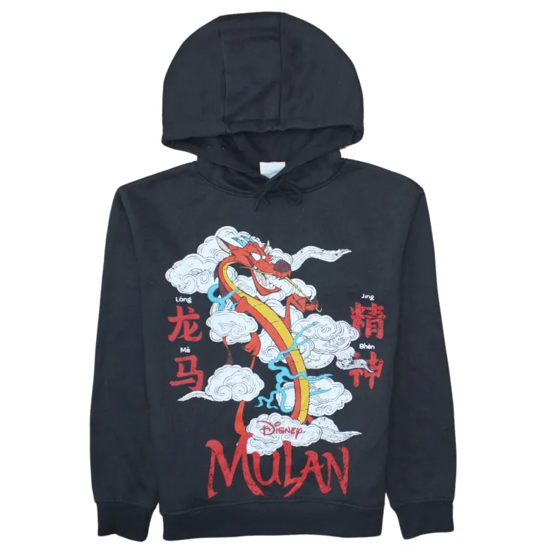 Disney Black Mulan Hoodie Women’s XXSmall Printed Mushu Graphic Pullover Fleece Top sold by Vintage Club