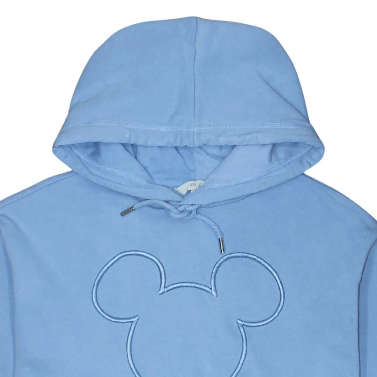 Disney Light Blue Hoodie Men's Medium Embroidered Mickey Outline Front Pocket Pullover Sweatshirt sold by Vintage Club product image thumbnail 3