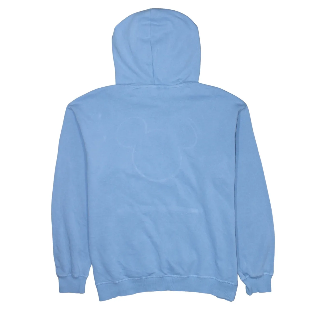 Disney Light Blue Hoodie Men's Medium Embroidered Mickey Outline Front Pocket Pullover Sweatshirt sold by Vintage Club product image thumbnail 2