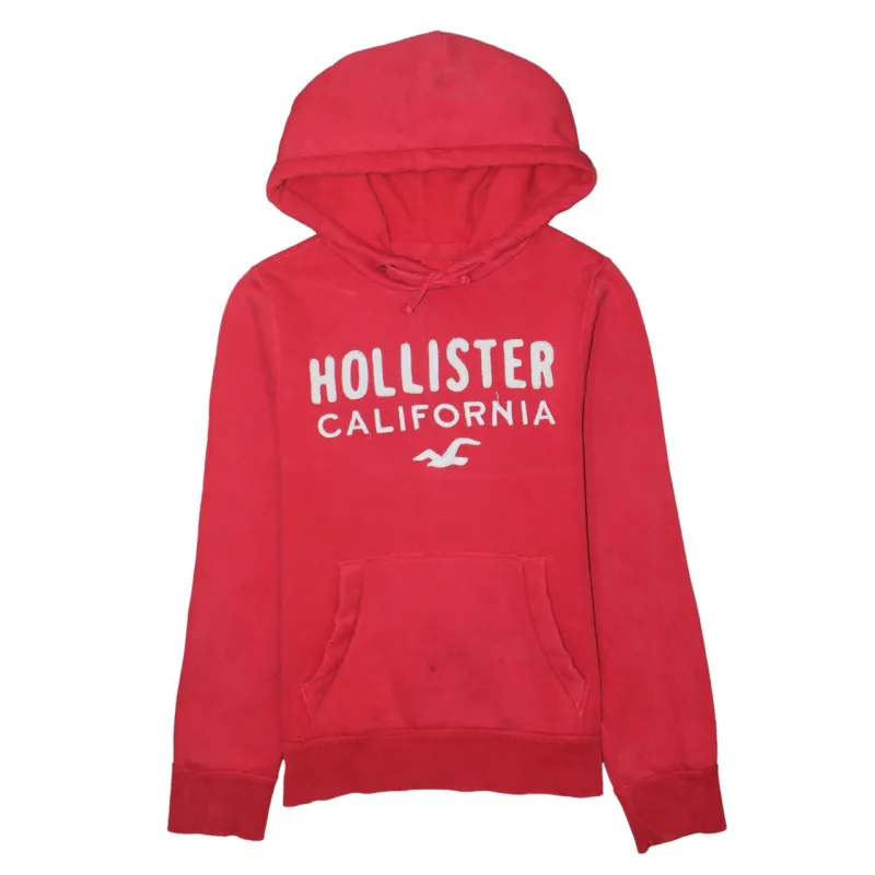 Hollister Red Hoodie Men's Medium Printed Logo Front Pocket Pullover Sweatshirt sold by Vintage Club
