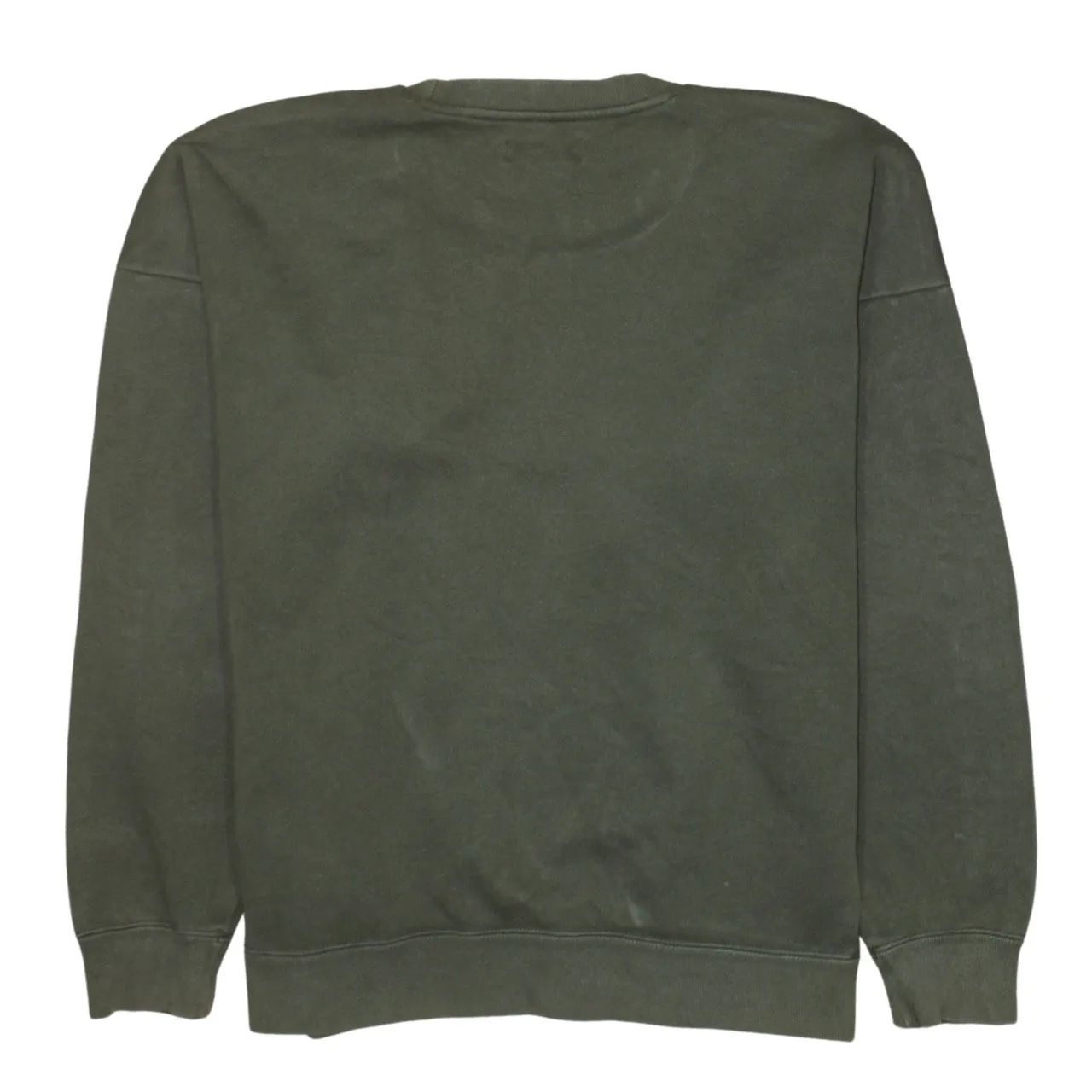 Adidas Khaki Green Sweatshirt Men's Small Trefoil Embroidered Logo Three Stripe Sleeves Pullover Jumper sold by Vintage Club product image thumbnail 2