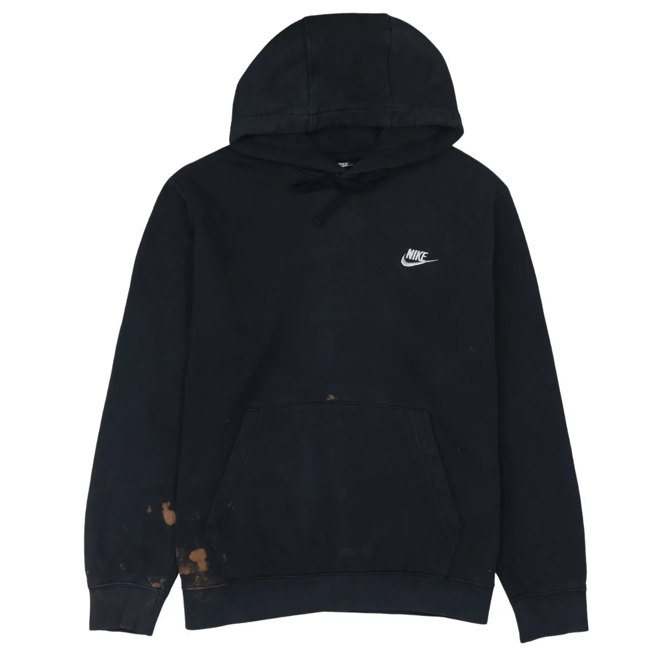 Nike Black Hoodie Men’s Medium Embroidered Swoosh Front Pocket Pullover Sweatshirt sold by Vintage Club