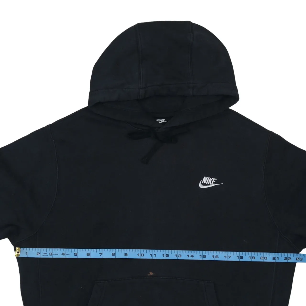 Nike Black Hoodie Men’s Medium Embroidered Swoosh Front Pocket Pullover Sweatshirt sold by Vintage Club product image thumbnail 5