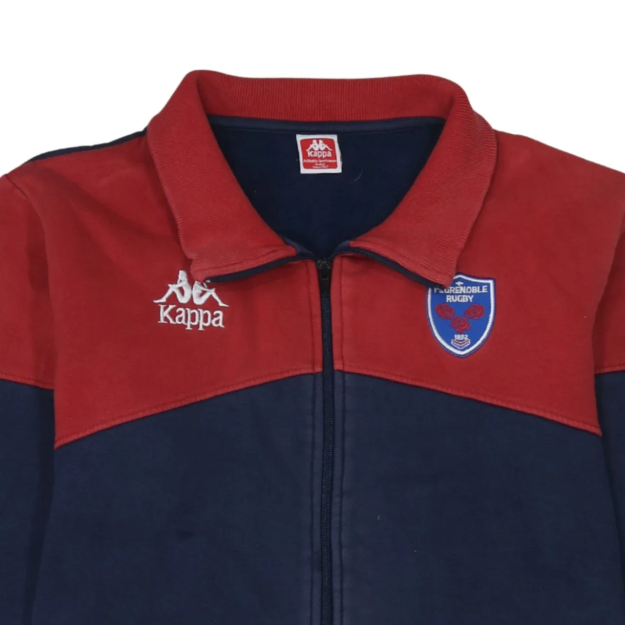 Kappa Navy Red Jacket Men's Medium Embroidered Logos Zip Front Ribbed Hem Track Top sold by Vintage Club product image thumbnail 3