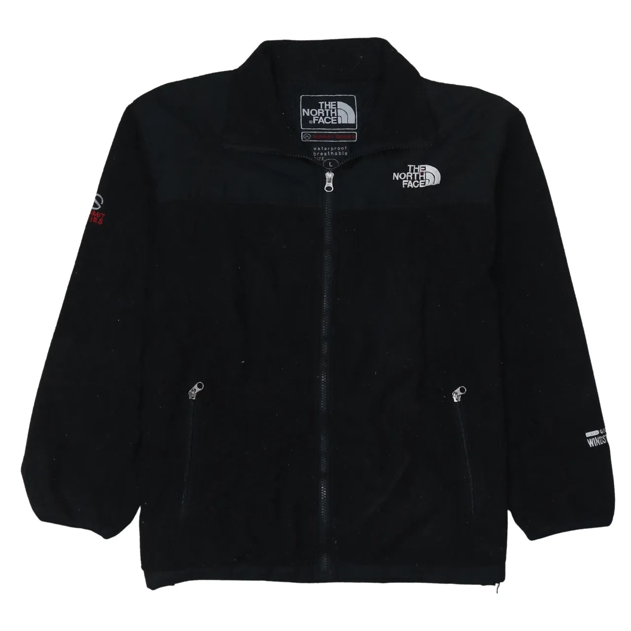 The North Face Black Fleece Jacket Women's Large Embroidered Logos Zip Pockets Outerwear sold by Vintage Club