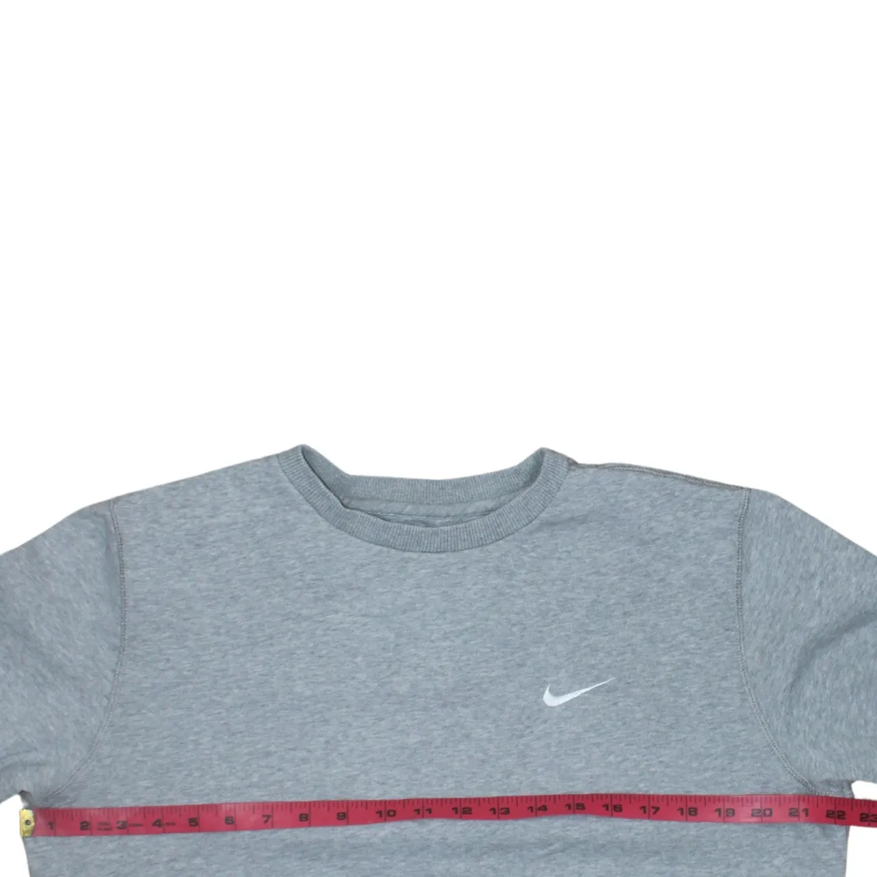 Nike Grey Sweatshirt Men's Medium Embroidered Swoosh Logo Ribbed Cuffs Crewneck Pullover sold by Vintage Club product image thumbnail 5