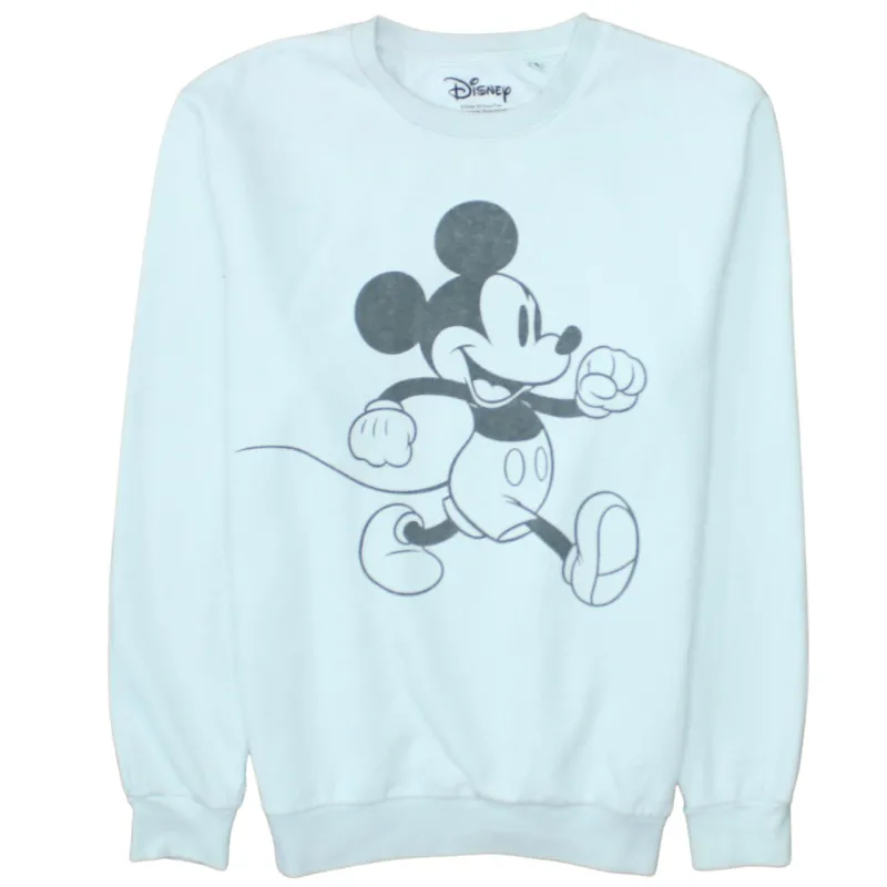 Disney White Mickey Mouse Sweatshirt Women’s Large Printed Graphic Crewneck Pullover Top sold by Vintage Club