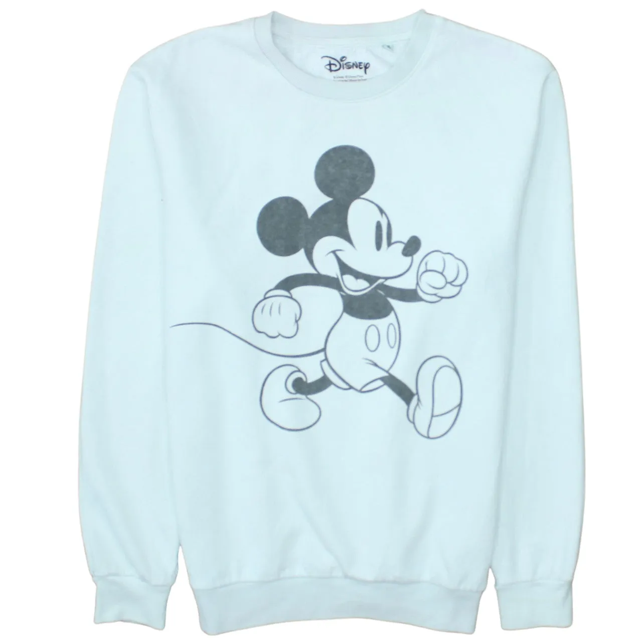 Disney White Mickey Mouse Sweatshirt Women’s Large Printed Graphic Crewneck Pullover Top sold by Vintage Club