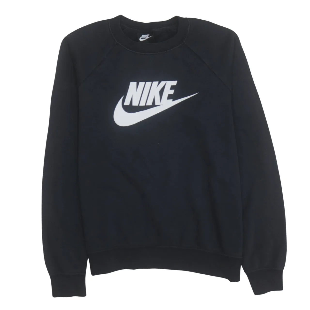 Nike Black Sweatshirt Men's Medium Printed Chest Logo Crewneck Pullover Fleece Top sold by Vintage Club