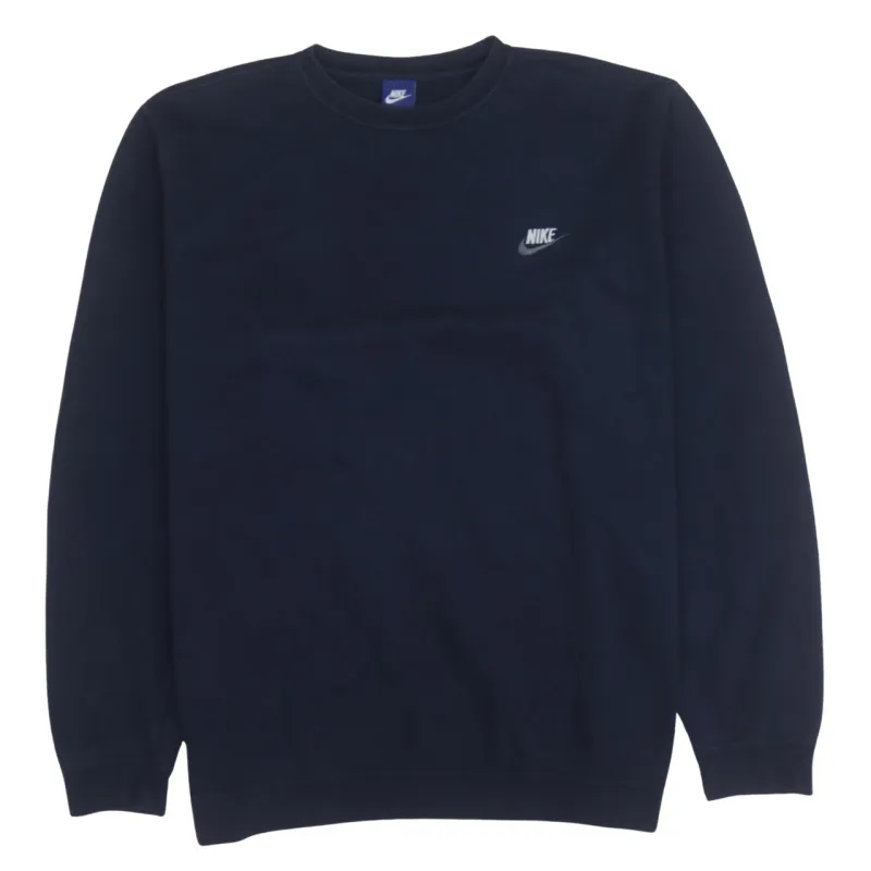 Nike Navy Blue Sweatshirt Men's XXLarge Embroidered Swoosh Logo Crewneck Pullover Fleece Top sold by Vintage Club