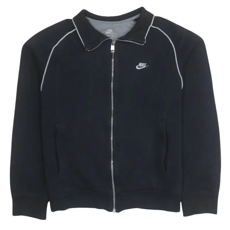 Nike Black Full Zip Jacket Men’s Medium Embroidered Swoosh Piped Raglan Track Top sold by Vintage Club