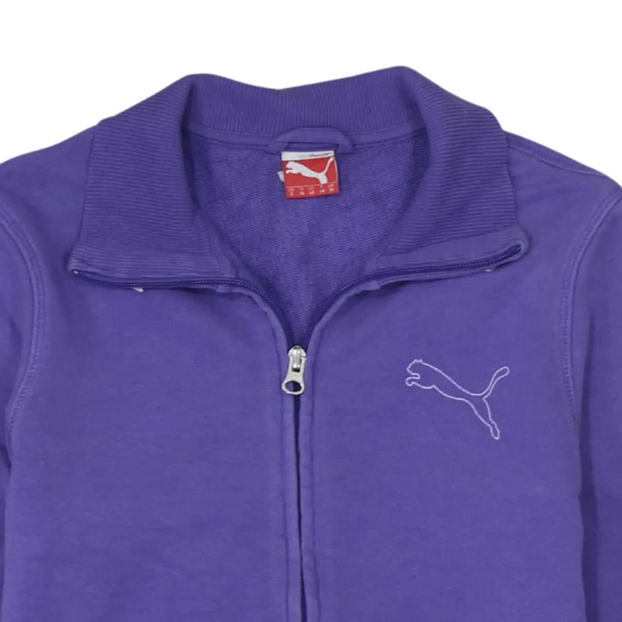 Puma Purple Track Jacket Women’s Small Full Zip Embroidered Logo Ribbed Hem Sweatshirt Top sold by Vintage Club product image thumbnail 3