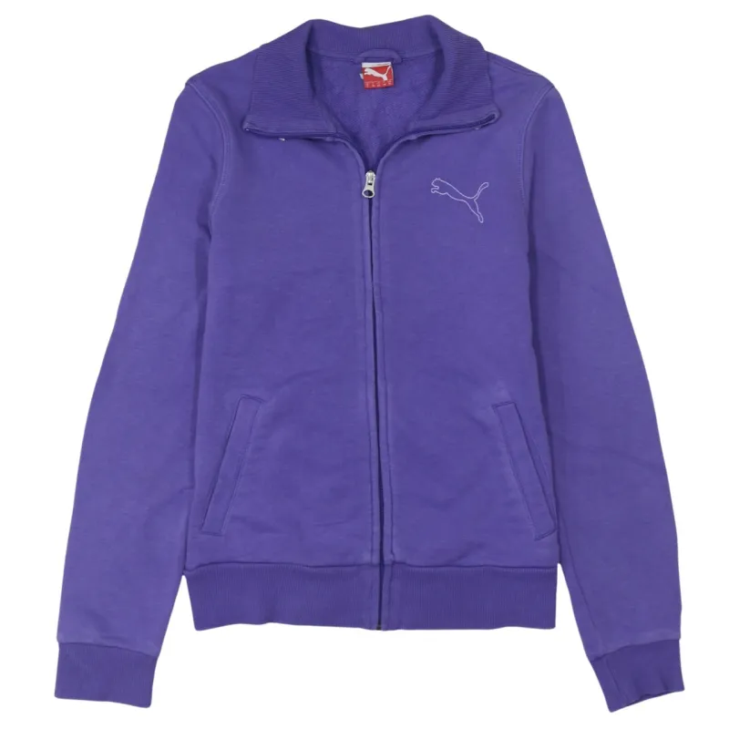 Puma Purple Track Jacket Women’s Small Full Zip Embroidered Logo Ribbed Hem Sweatshirt Top sold by Vintage Club