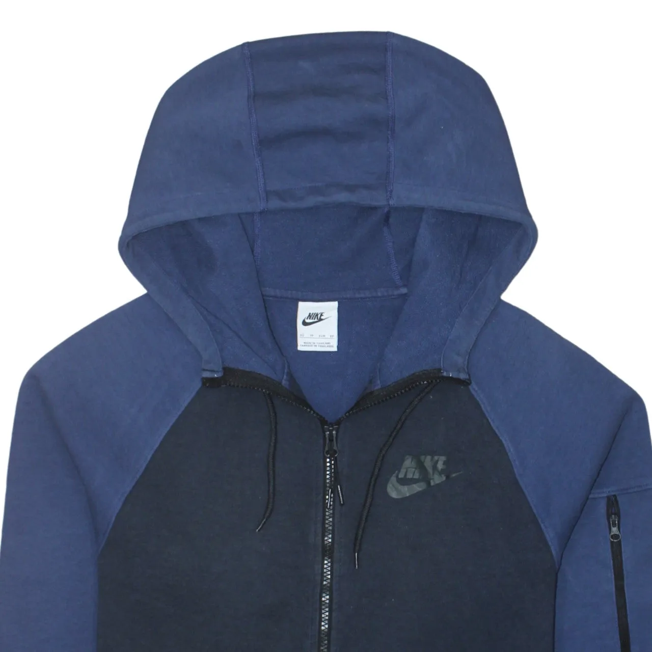 Nike Navy Blue Full Zip Hoodie Men's XSmall Embroidered Chest Logo Zip Sleeve Pocket Sweatshirt sold by Vintage Club product image thumbnail 3
