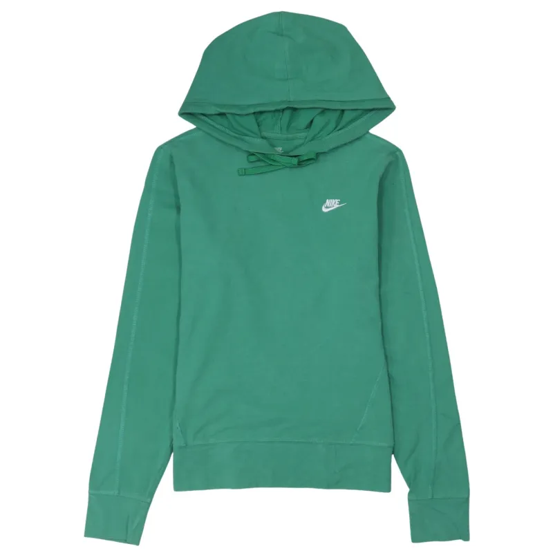 Nike Green Hoodie Women's Large Printed Swoosh Logo Lightweight Pullover Sweatshirt Top sold by Vintage Club
