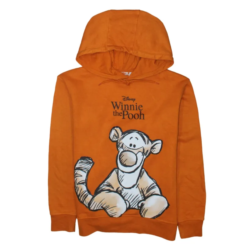 Disney Orange Hoodie Women’s XSmall Printed Winnie The Pooh Tigger Graphic Pullover Sweatshirt made by Disney