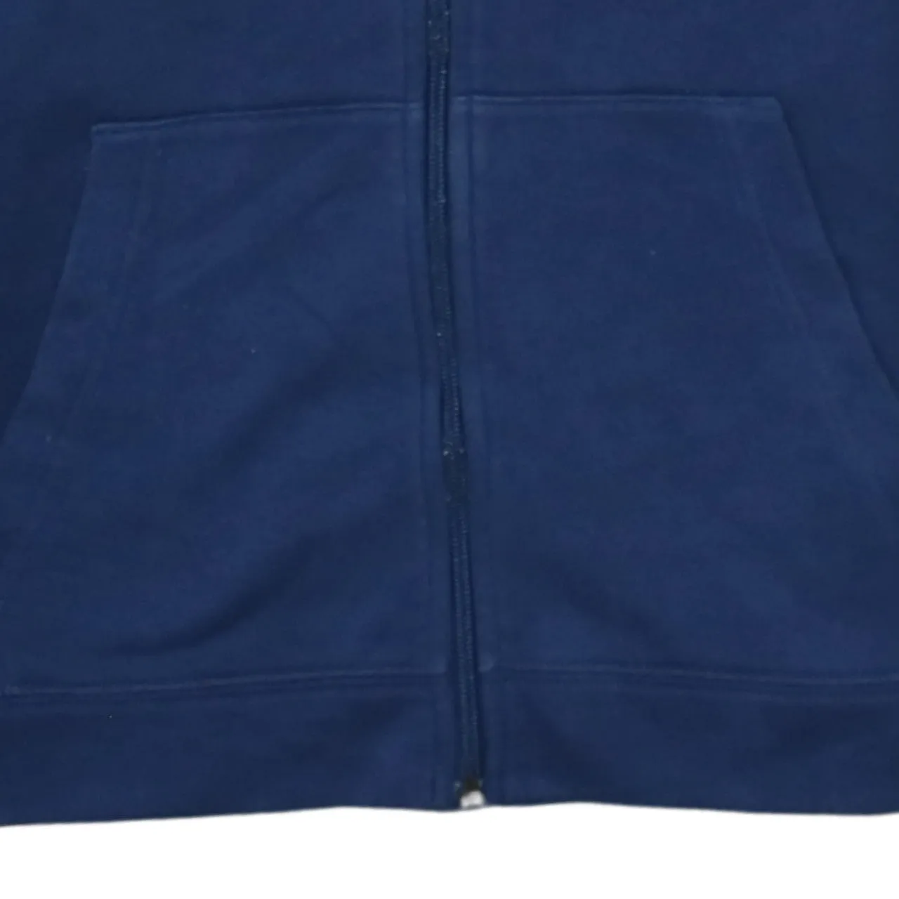 Nike Navy Blue Zip Hoodie Women’s Small Embroidered Swoosh Split Pocket Fleece Sweatshirt sold by Vintage Club product image thumbnail 4