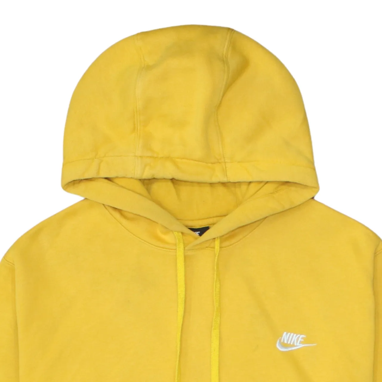 Nike Yellow Pullover Hoodie Men’s Large Embroidered Chest Logo Front Pocket Sweatshirt sold by Vintage Club product image thumbnail 3