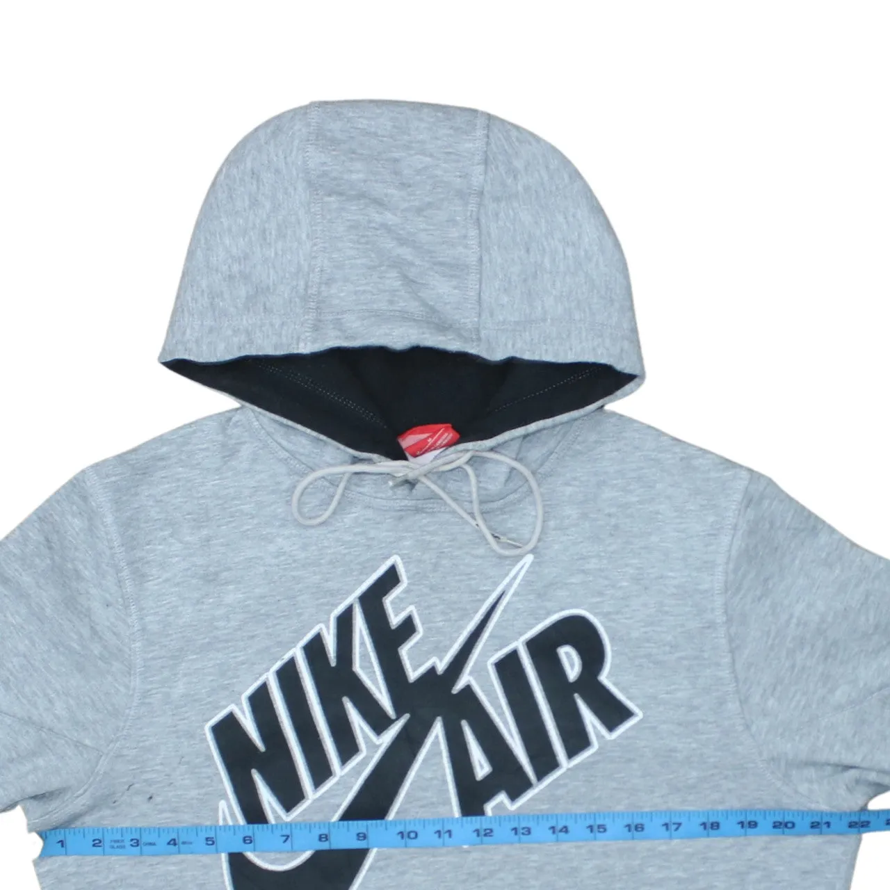 Nike Grey Hoodie Men's Medium Printed Nike Air Logo Front Pocket Pullover Sweatshirt sold by Vintage Club product image thumbnail 5