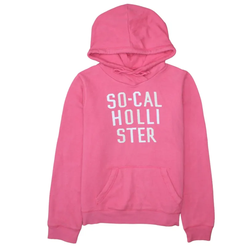 Hollister Pink Hoodie Women’s Large Printed So-Cal Logo Front Pocket Pullover Sweatshirt sold by Vintage Club