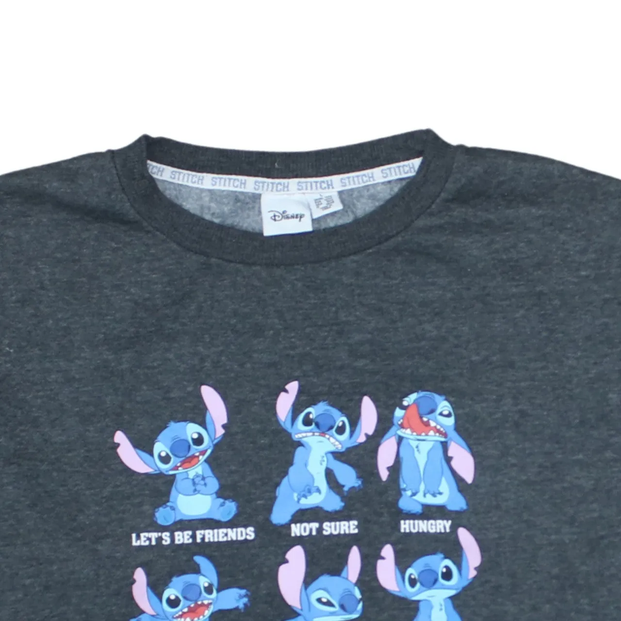 Disney Charcoal Grey Sweatshirt Women’s Large Stitch Printed Graphic Fleece Pullover Top sold by Vintage Club product image thumbnail 3